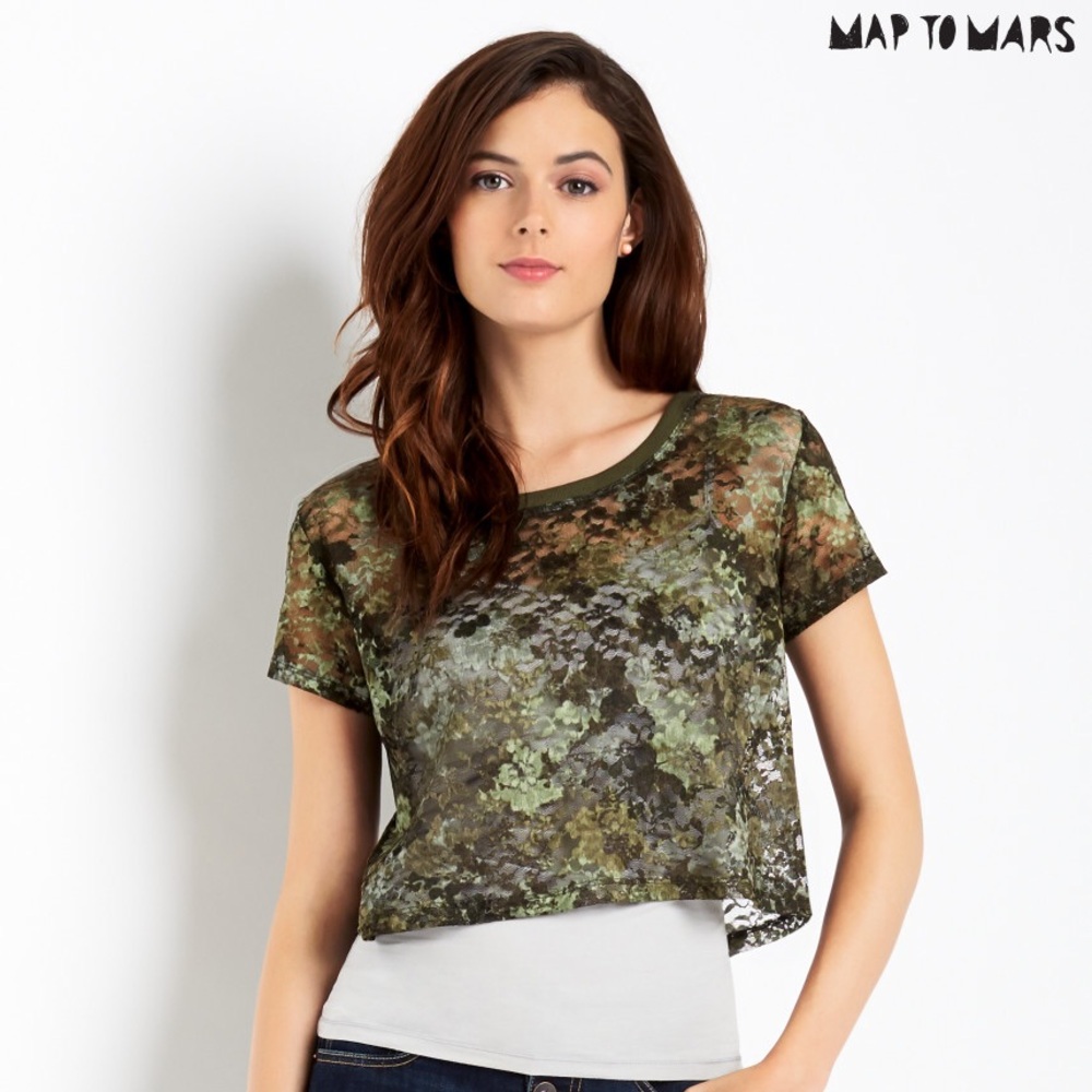 Map To‎ Mars Aeropostale Camo Crop Top S / XL